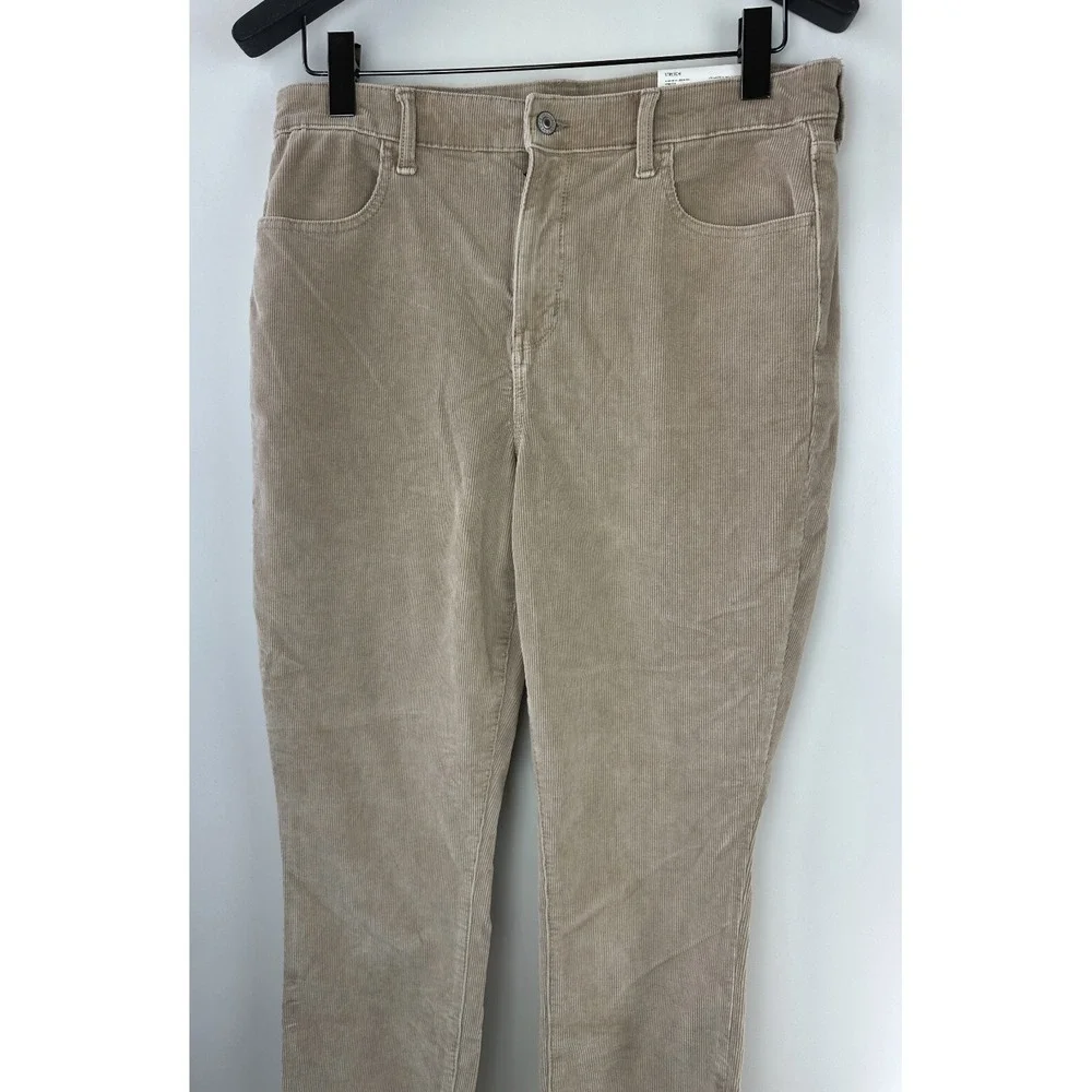 NWT AE Stretch High Waisted Corduroy Jegging Pant American Eagle Tan 14 Long 32w - Picture 5 of 12